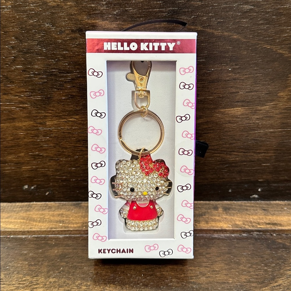 Hello Kitty Gold and Red Keychain